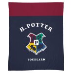 Plaid polaire extra doux imprim� - harry potter stripes - bleu marine - 125x150cm