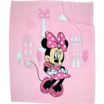Plaid polaire imprim - disney - minnie shopping - rose - 125x150 cm - lavable  30