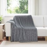 Plaid - vidaxl - vidaxl jet� - gris fonc� - 200 x 150 cm - polaire l�g�re