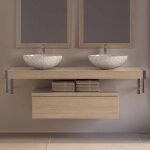 Plan 150 cm en bois aspect lamell coll recoupable + fixation