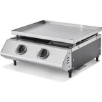 Plancha gaz cadix 2 feux - cooking box - plaque inox 455 x 36 cm - plaque inox - tiroir graisse - jusqu ...