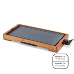 Plancha �lectrique - livoo - design bambou - 2200w - double zones lisse & rainur�e - rev�tement c�ramique ...