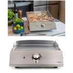 Plancha �lectrique - livoo - pro - 2800 w - surface 43x35 cm - plaque inox amovible antiadh�sive