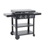 Plancha gaz 3 br�leurs acier inoxydable 12kw avec chariot raoul