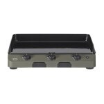 Plancha � gaz 3 br�leurs fusion 75 gris cargo - eno - fonte �maill�e - 75x58x19cm