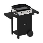 Plancha gaz - eno - 55508385 - 6300w - plaque fonte maille 47x36cm - chariot inclus