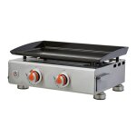 Plancha � gaz alicia ii inox 2 feux - brasero - 2 br�leurs - 52 x 34 cm - plaque acier �maill�e - jusqu� ...