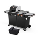 Plancha gaz et barbecue charbon bi?energy l ? brasero by favex ? 2 x 36 kw ? plaque inox ? 10 � 12 convives ...