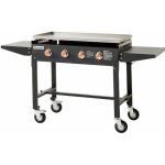 Plancha au gaz brasero carmen sur chariot - 4 brleurs - plaque inox - 90 x 455 cm - chariot pliable ...