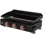 Plancha  gaz silvia ii g 3 feux - brasero - plaque fonte maille fabrique en france - 67 x 34 cm - ...