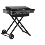 Plancha � gaz avec chariot pliable et portable firo - 75 kw - noir