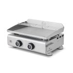 Plancha gaz inox 2 feux ? brasero by favex ? 53 kw ? plaque inox 5 mm ? 52 x 34 cm ? 6 � 8 convives