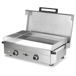 Plancha  gaz - krampouz - club double - 2 brleurs - grande surface de cuisson - tiroir de rcupration ...