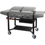 Plancha  gaz margaux gun metal sur chariot quip - brasero - 4 feux  gaz - plancha et grill - 15 kw ...