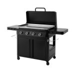 Plancha gaz stellar 900 sur chariot 4 feux ? brasero by favex ? plaque inox xxl 86 x 53 cm ? 16 kw ? ...