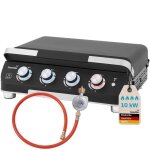 Plancha grill skandika palo 4 br�leurs plus - plancha � gaz avec couvercle - barbecue