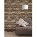 Papier peint - fine decor - planche de bois brun - 10m - 52cm - imitation bois