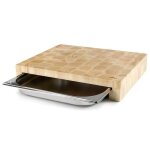 Planche  dcouper en bois avec tiroir bac inox billot eno