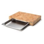 Planche  dcouper - hva - grand modle - tiroir inox amovible - bois de bout - design contemporain ...