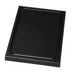 Planche � d�couper 30x20x2 cm noire robuste antid�rapante avec rigole � jus
