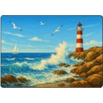 Planche � d�couper phare en bord de mer