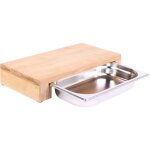Planche � d�couper avec tiroir int�gr� - l 344 cm x l 161 cm - bois et bambou