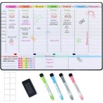 Planning semaine magnetique emploi du tempstableau semainier organisateur frigo effa�ableid�al pour planificat ...