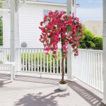 Plante artificielle 150 cm bougainvillier artificiel en pot rose pour balcon chambre bureau