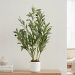 Plante artificielle 60 cm oliviers artificiels avec pot blanc 8 olives pour balcon chambre bureau