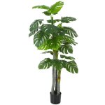 Plante artificielle - homcom - monstera - h. 15 m - tronc branches lichen feuilles de tortue grand r�alisme ...
