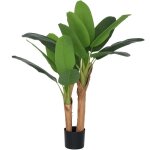 Plante artificielle int�rieure 120 cm - homcom - bananier en pot - d�coration pour maison bureau salon ...