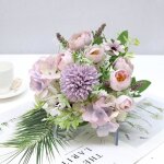Composition florale - plantes - bouquet de fleurs artificielles - roses en soie - violet - style contemporain ... Composition florale - plantes - bouquet de fleurs artificielles - roses en soie - violet - style contemporain ...