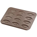 Plaque 12 barquettes - gobel - 32x235cm - acier anti - adhrent - marron