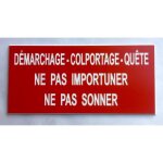 Plaque adhsive dmarchage ? colportage ? qute ne pas importuner. ne pas sonner format 48 x 100 mm
