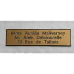 Plaque de boite aux lettres 3 lignes 10x2. 5 cm biseaute