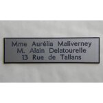 Plaque de boite aux lettres 3 lignes 10x2. 5 cm biseaut�e