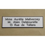 Plaque de boite aux lettres 3 lignes 10x2. 5 cm biseaut�e