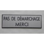 Plaque de boite aux lettres adh�sive pas de d�marchage merci 25x75 mm