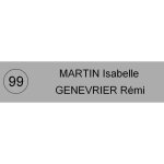 Plaque boite aux lettres avec numero - 100x25mm - argent - 2 lignes