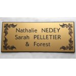 Plaque de boite aux lettres porte 3 lignes 12 x 5 cm + enjolivures