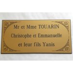 Plaque de boite aux lettres porte 3 lignes ft 48 x 100 mm + enjolivures