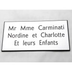 Plaque de boite aux lettres porte 3 lignes ft 48 x 100 mm personnalisable