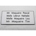 Plaque de boite aux lettres porte 4 lignes ft 48 x 100 mm personnalisable