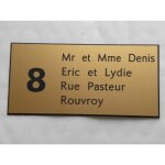 Plaque de boite aux lettres porte 4 lignes + numro ft 48 x 100 mm