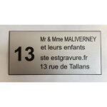 Plaque de boite aux lettres porte 4 lignes + numéro ft 48 x 100 mm Plaque de boite aux lettres porte 4 lignes + numéro ft 48 x 100 mm