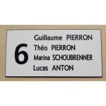 Plaque de boite aux lettres porte 4 lignes + numro ft 48 x 100 mm