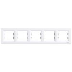 Plaque / cadre quintuple - schneider - asfora - blanc - abs - horizontal