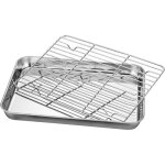 Plaque de cuisson en acier inoxydable avec grilleplaque  ptisserie rectangulaire26 * 20cm en inox 304 ...