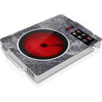 Plaque de cuisson �lectrique 1 feu 3500w plaque vitroc�ramique portable � infrarouge avec verre marbr�plaque ...