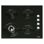 Plaque de cuisson encastrable cata ci 631 a - gaz - verre tremp - 4 feux - commande mcanique - noir ...